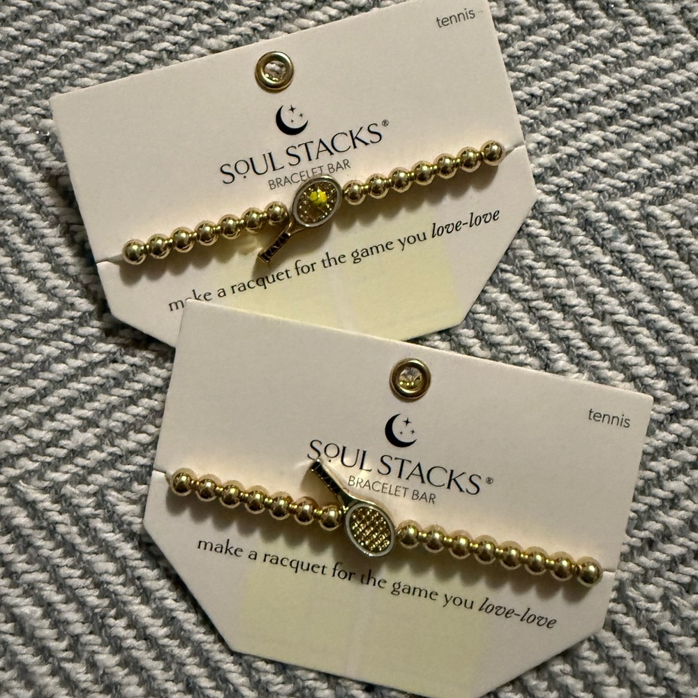 SOUL STACKS Gold Tennis Bracelet TWO BRACELETS NEW